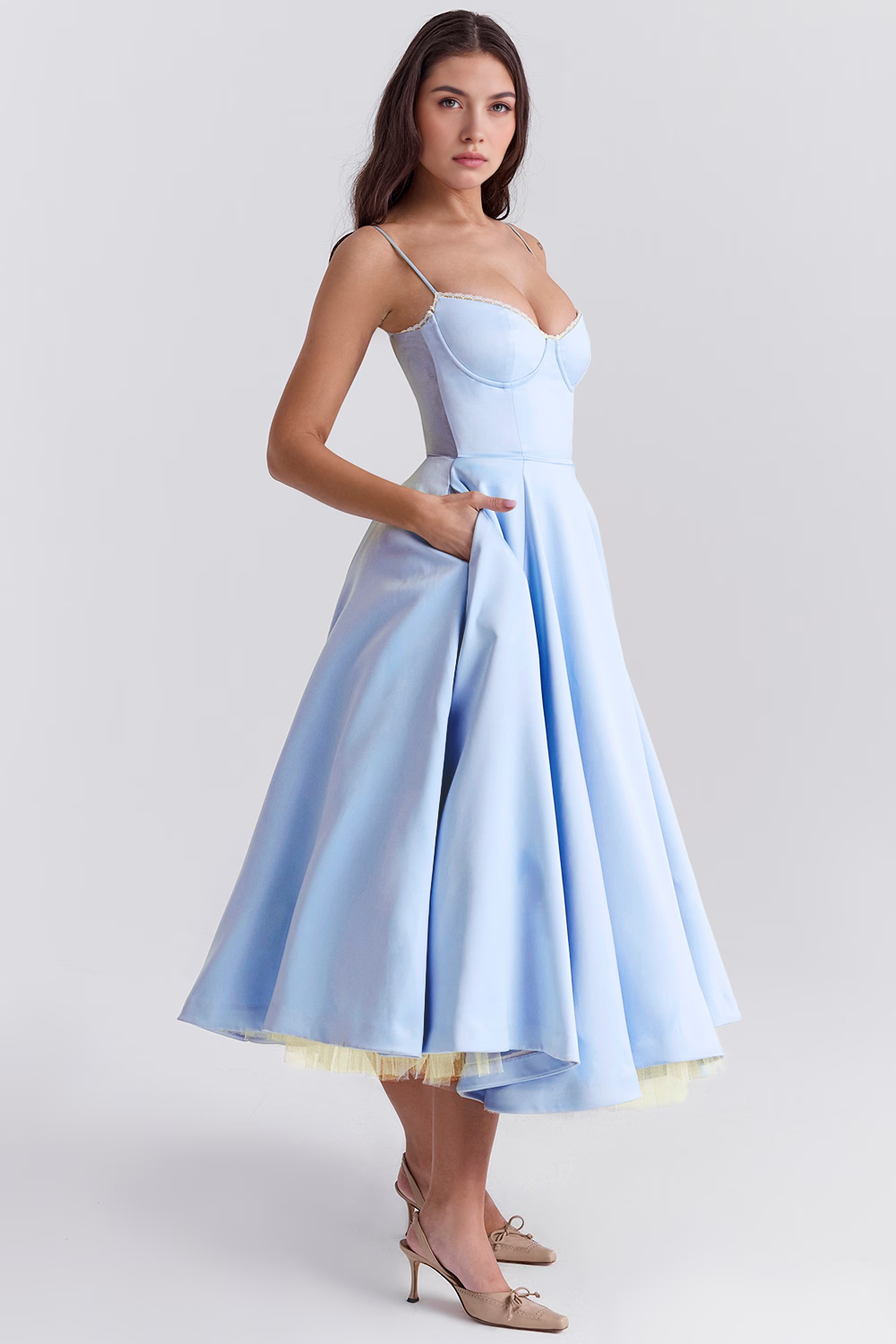 Vestido Midi Cloe de Camada Dupla