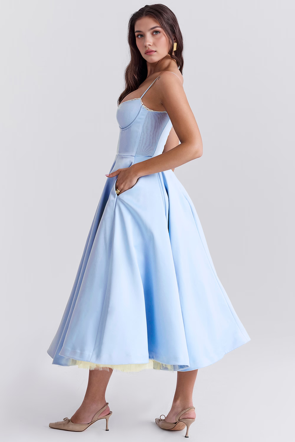 Vestido Midi Cloe de Camada Dupla