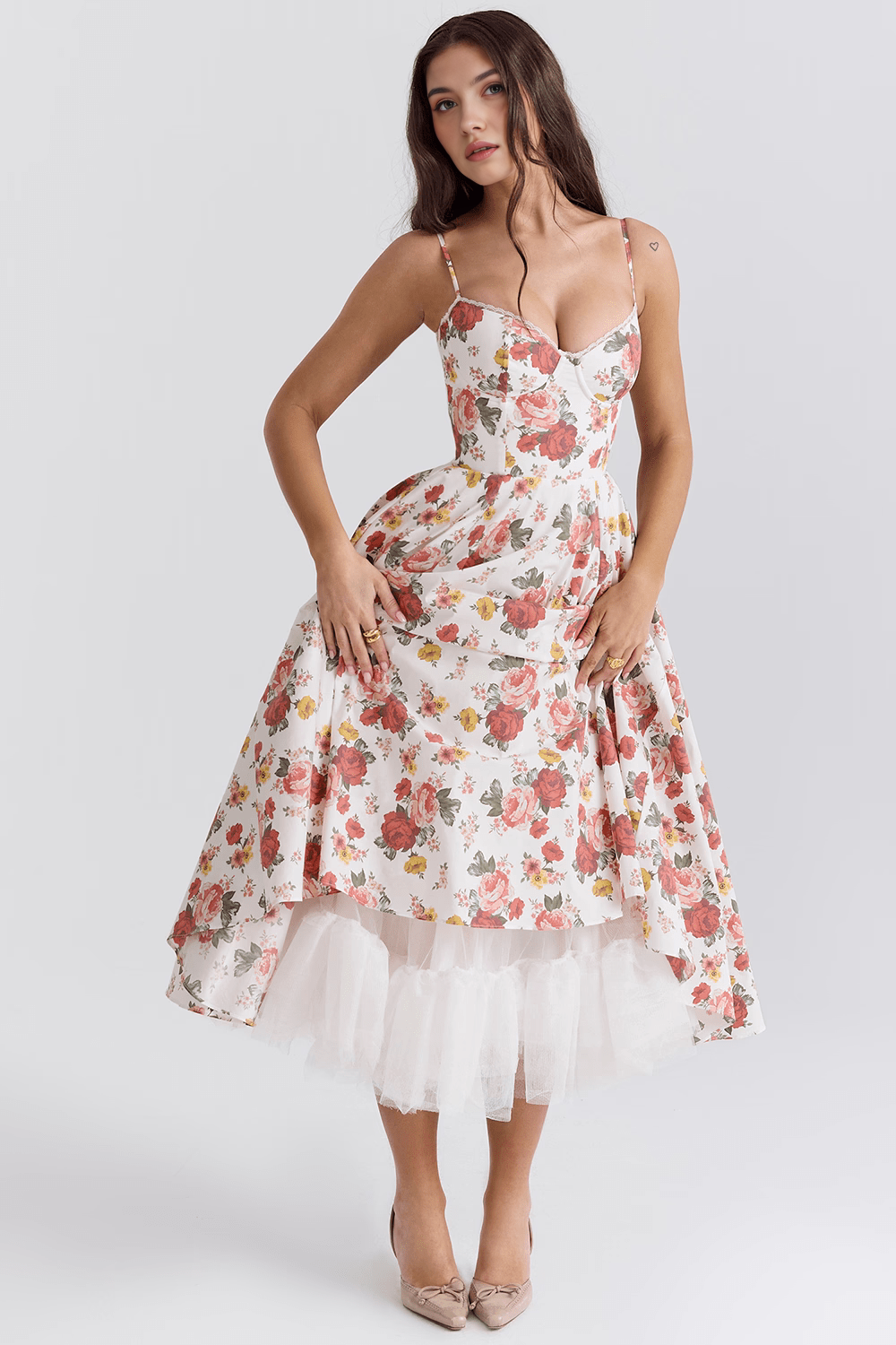 Vestido Midi Cloe de Camada Dupla