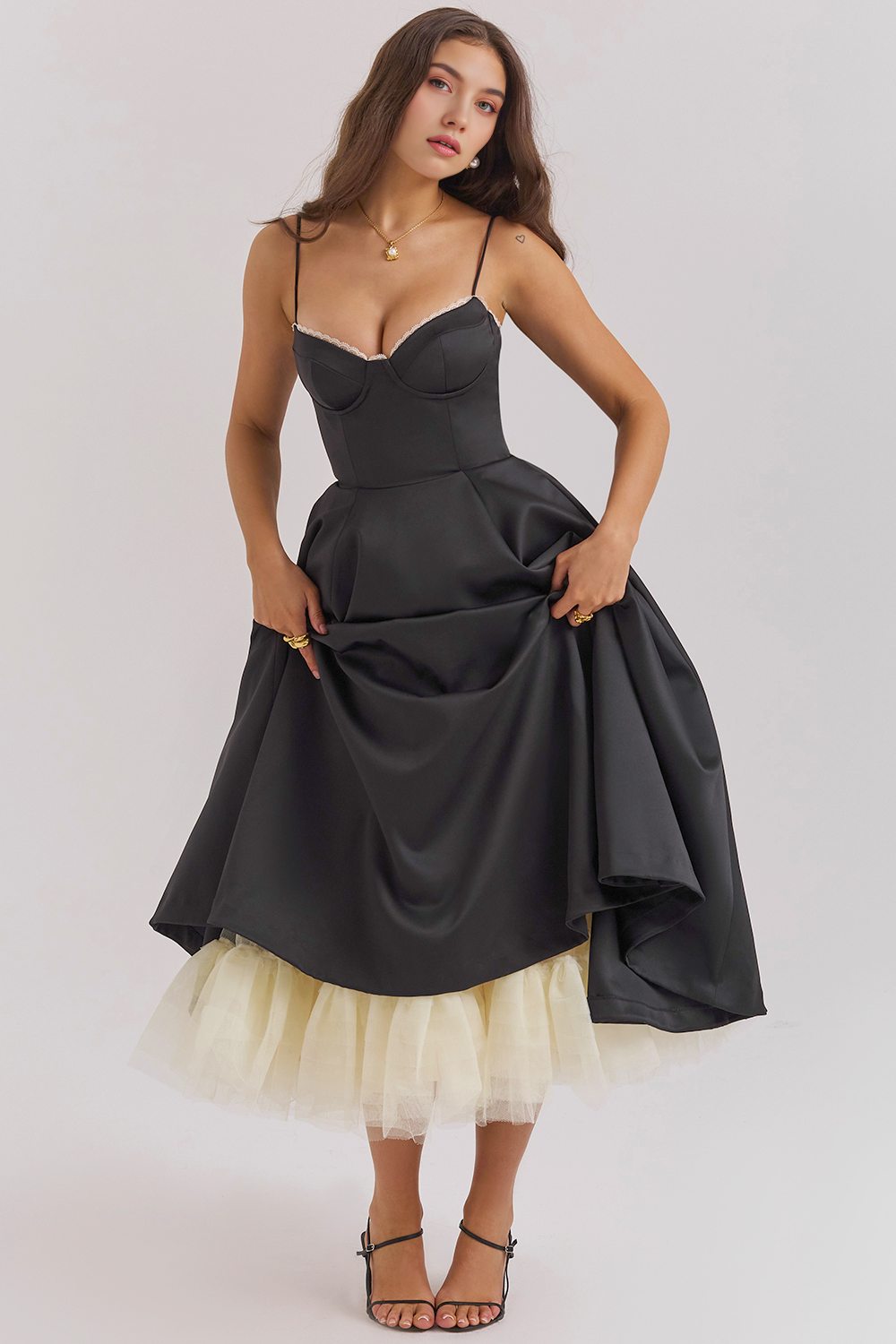 Vestido Midi Cloe de Camada Dupla