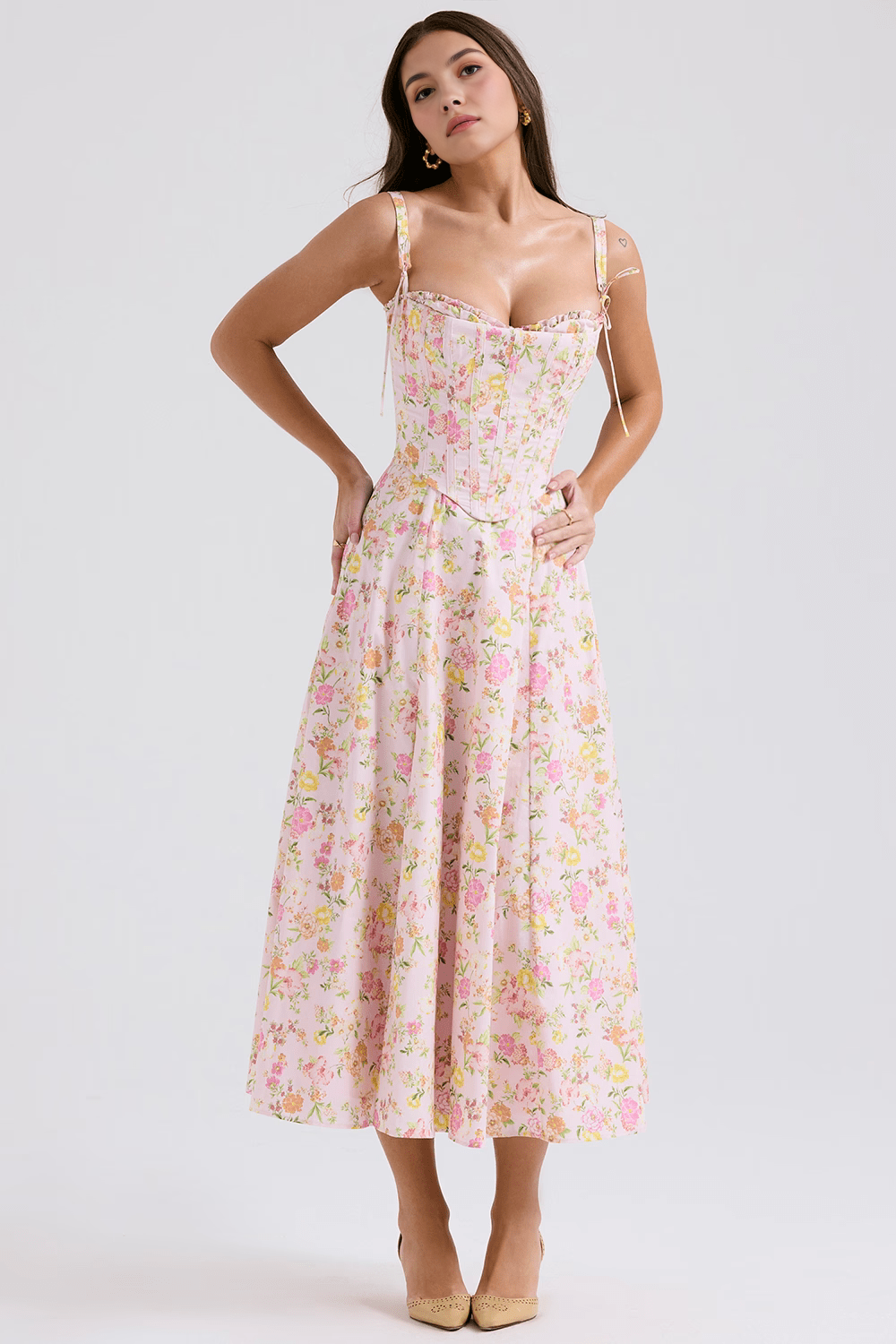Vestido Midi Louise com Corset Removível