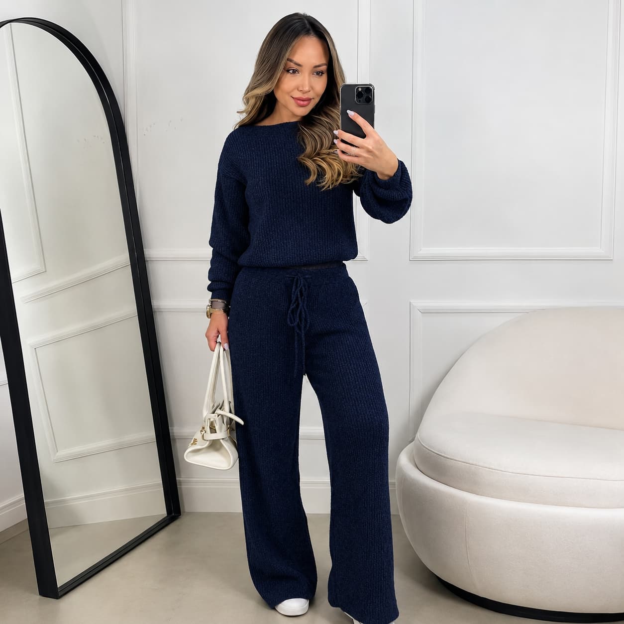 Conjunto Feminino Canelado em Tricot (Blusa + Calça) | PROMOÇÃO OUTONO/INVERNO