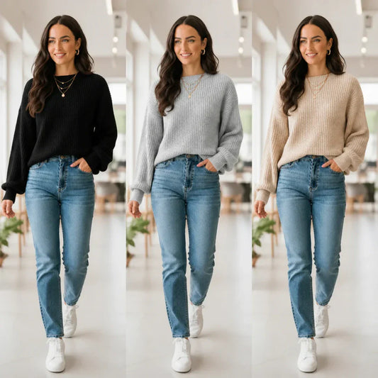 (KIT COM 3) Suéter Tricot Feminino | PROMOÇÃO OUTONO
