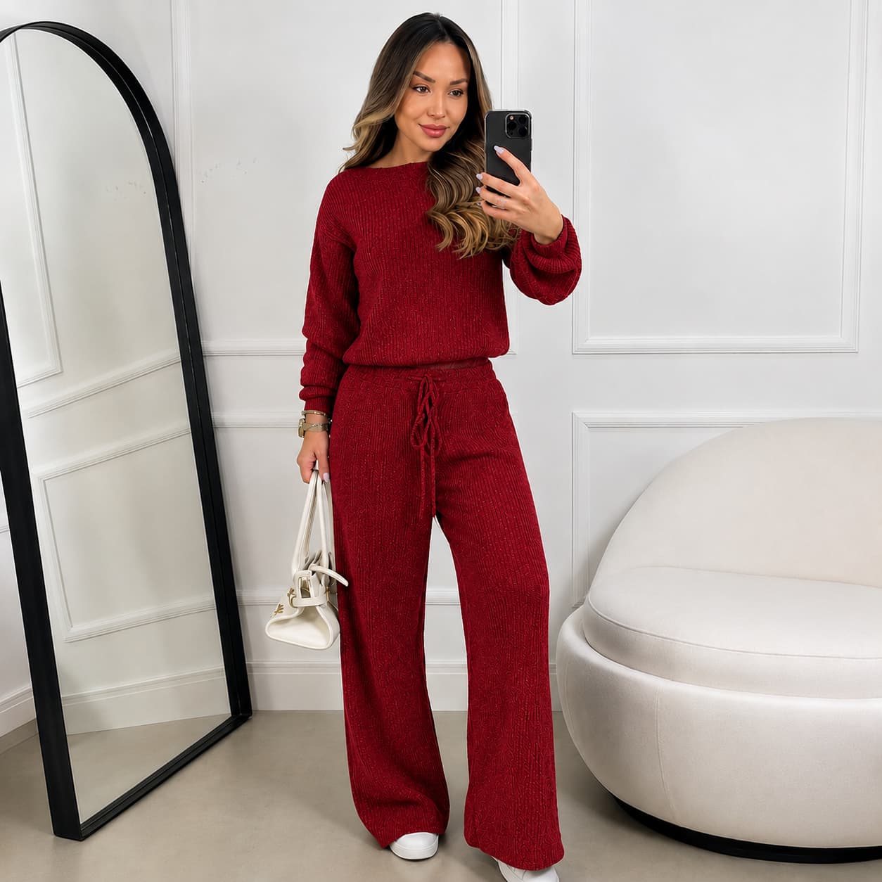Conjunto Feminino Canelado em Tricot (Blusa + Calça) | PROMOÇÃO OUTONO/INVERNO